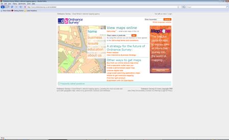 Ordnance Survey web site